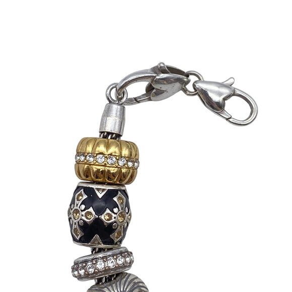 Brighton charm bracelet Popcorn guitar ticket charms rhinestone bling 8" 14 char - Picture 7 of 11